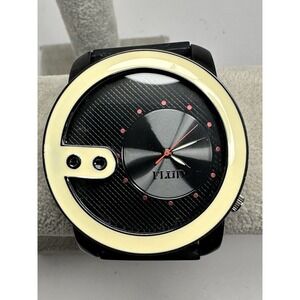 Flud Mens Watch New Battery 50MM‎ 9" Black Silicone Band U6